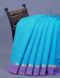 Dual Shade of Sky Blue And Violet Pure Mangalgiri Cotton By Gayathri Reddy Designer Studio | Grocsy