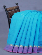 Dual Shade of Sky Blue And Violet Pure Mangalgiri Cotton By Gayathri Reddy Designer Studio | Grocsy