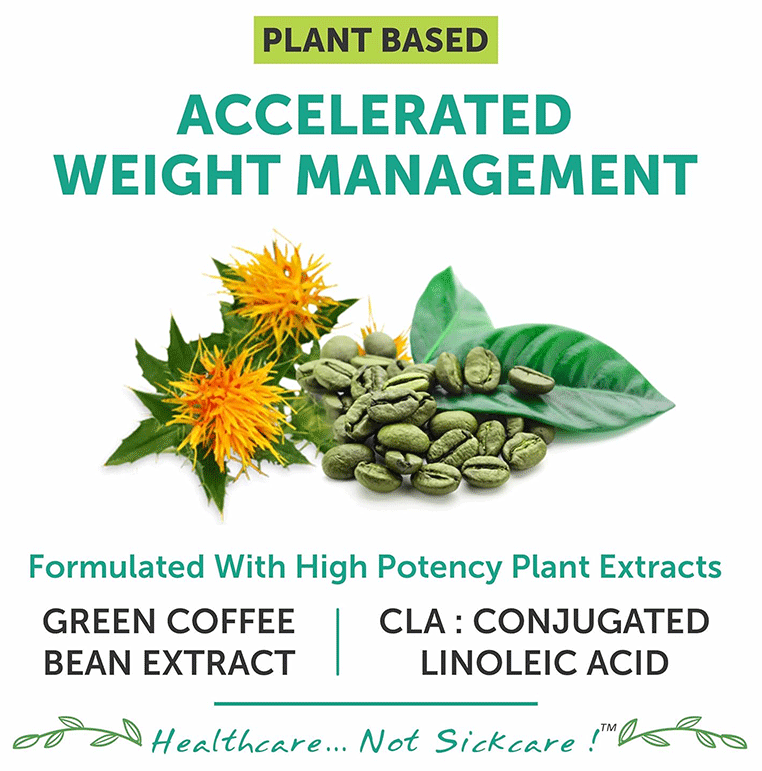 Bliss Welness Weight Management CLA Carb Controller Green Coffee Bean Extract Veg Tablet | Grocsy