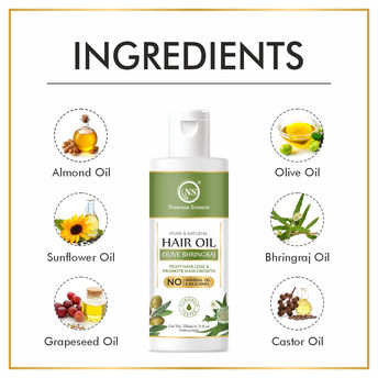 Nuerma Science Olive Bhringraj Hair Oil to Fight Hair Loss & Promote Hair Growth | Grocsy