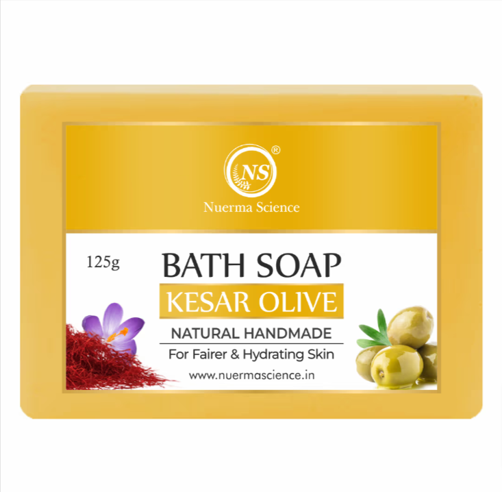 Nuerma Science Kesar Olive Bath Soap | Brightens & Nourishes Skin | Grocsy