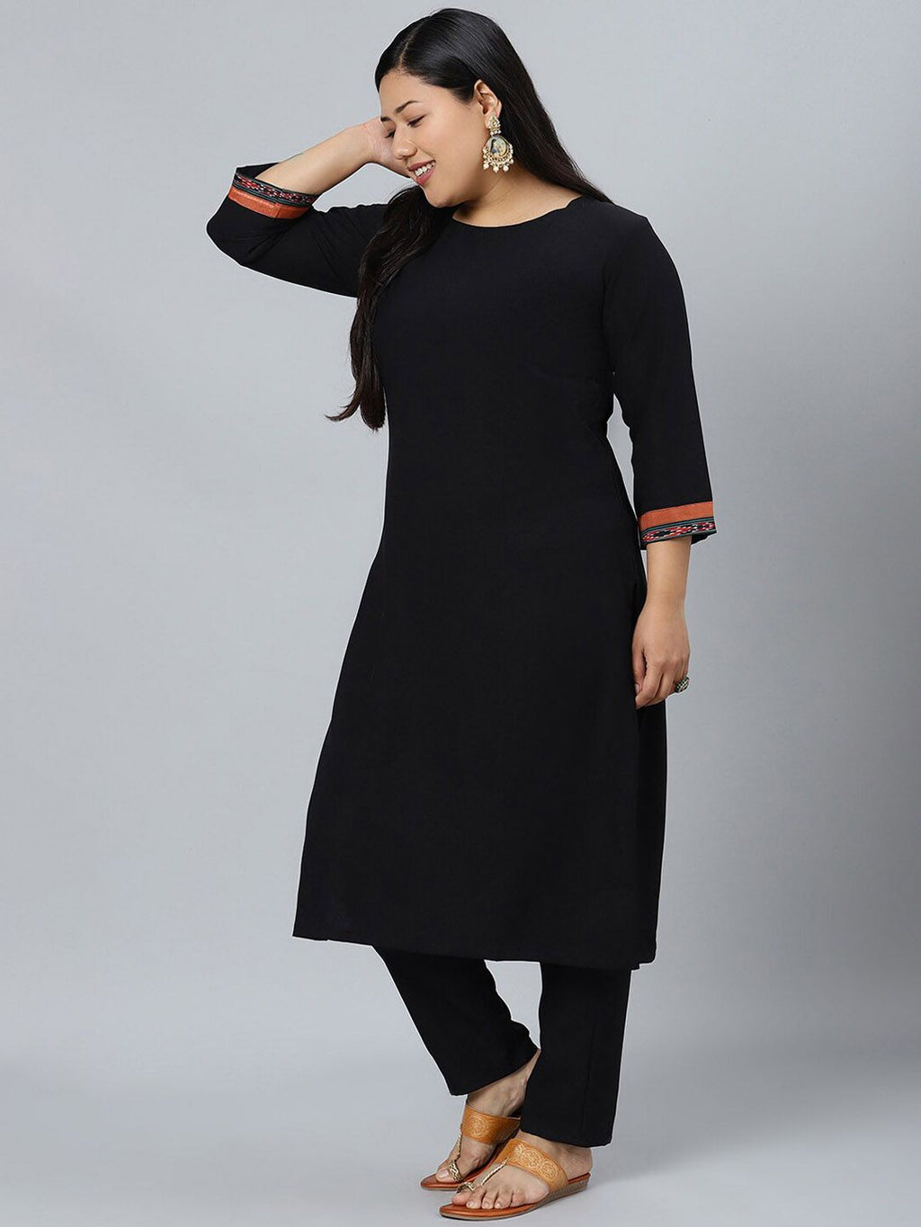 Sztori Plus Size Ethnic Motifs Printed Regular Kurta with Trousers & With Dupatta | Grocsy