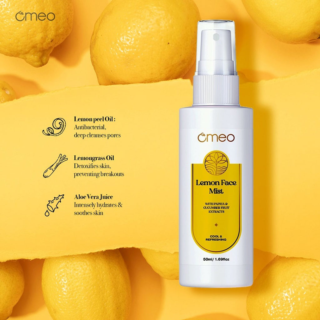 Omeo Lemon Face Mist With Papaya & Cucumber Extract - Cool & Refershing | Grocsy