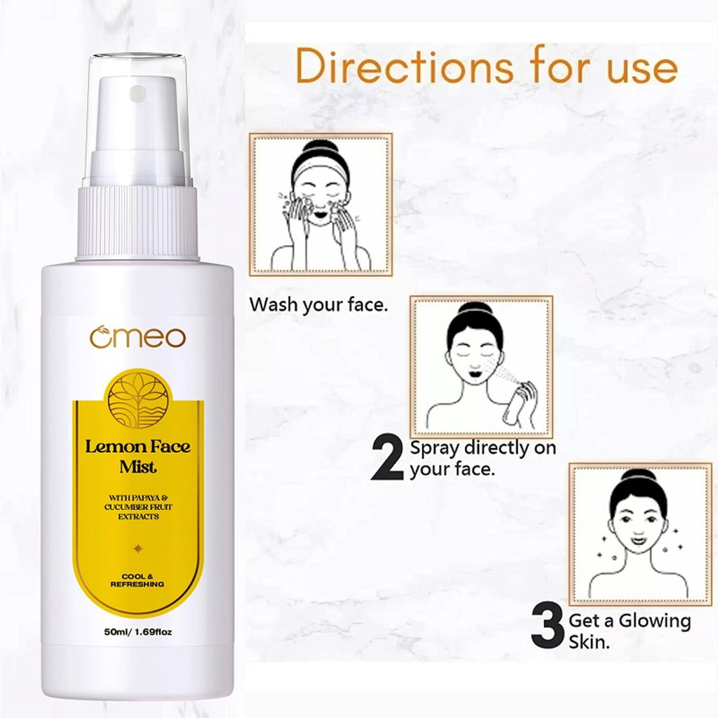 Omeo Lemon Face Mist With Papaya & Cucumber Extract - Cool & Refershing | Grocsy