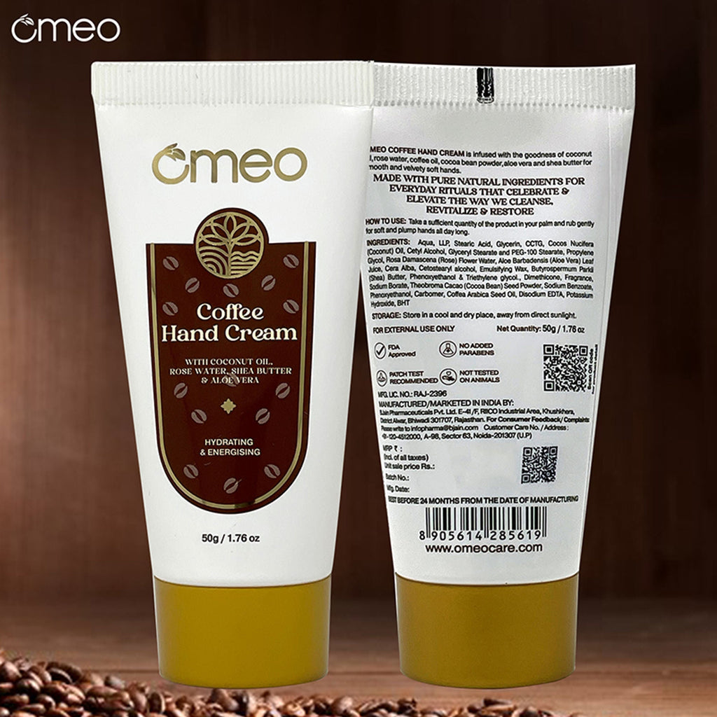 Omeo Coffee Hand Cream - For Glowing & Hydrated Hands | Grocsy