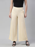 Souchii Beige Knitted Palazzos | Grocsy