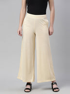 Souchii Beige Knitted Palazzos | Grocsy