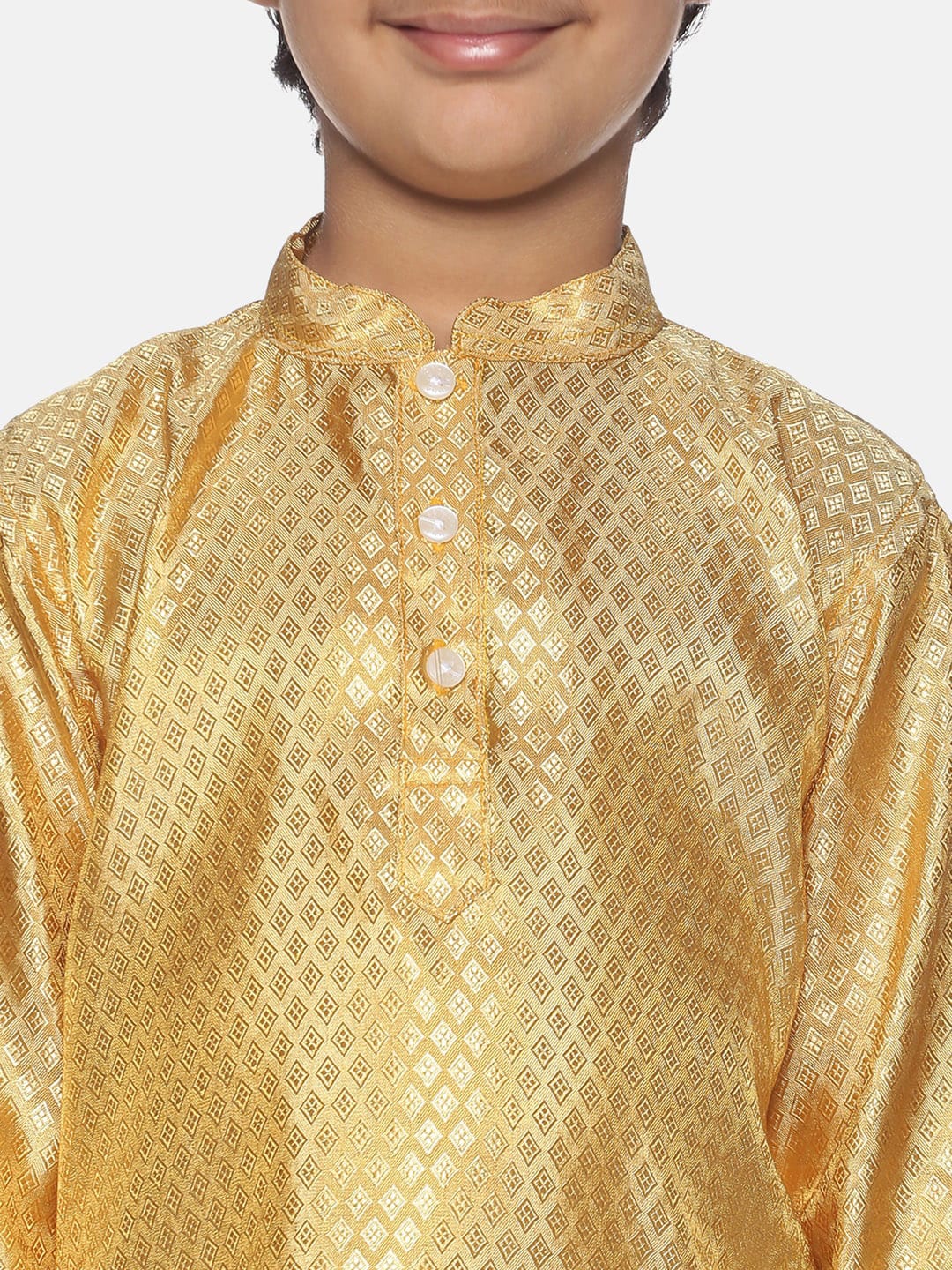 Sethukrishna Boys Gold-Toned Kurta with Dhoti Pants | Grocsy