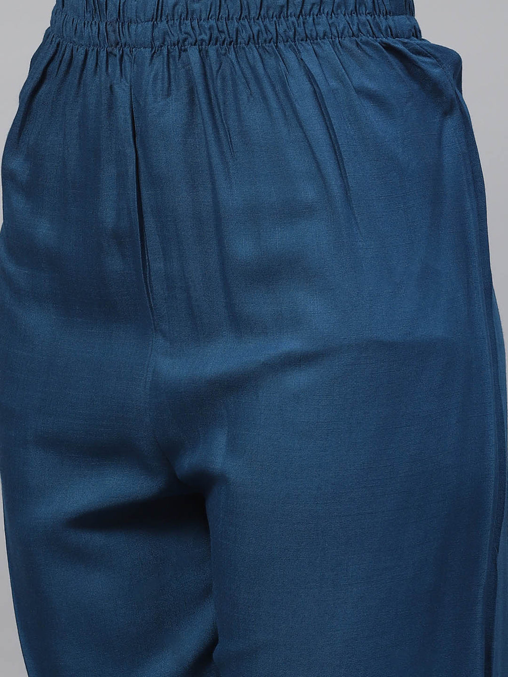 HERE&NOW Women Blue Embroidered Kurta with Trousers & Dupatta | Grocsy