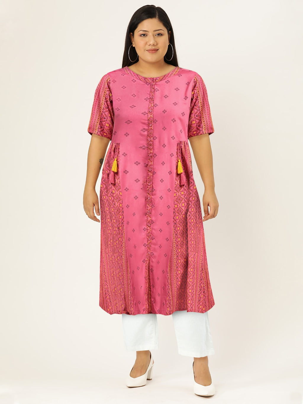 Sangria Ethnic Motifs Print Kurta | Grocsy