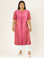 Sangria Ethnic Motifs Print Kurta | Grocsy