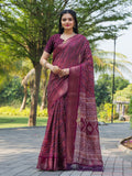 Tikhi Imli Leheriya Printed Zari Ready to Wear Saree | Grocsy