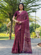 Tikhi Imli Leheriya Printed Zari Ready to Wear Saree | Grocsy