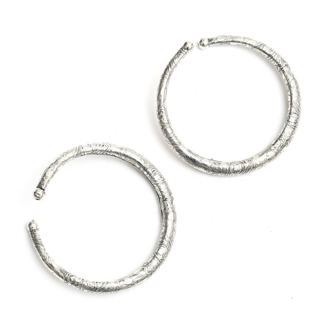 Mominos Fashion Kamal Johar Oxidised Silver Pressing Style Anklets | Grocsy