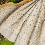 Exclusive Collection 100% Pure Cotton Off White Pesta Saree With Printed Work | Grocsy