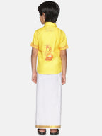 Sethukrishna Boys Yellow Printed Shirt | Grocsy