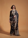 Monjolika Fashion Black Silk Weaving Designer Traditional Saree | Grocsy