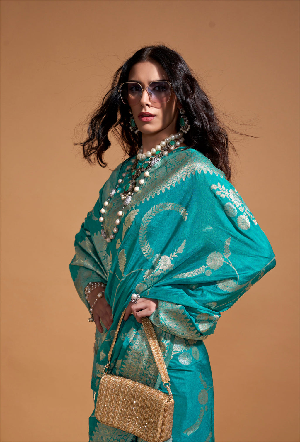 Monjolika Fashion Aqua Blue Silk Weaving Designer Traditional Saree | Grocsy