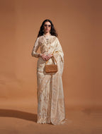 Monjolika Fashion Cream Silk Weaving Designer Traditional Saree | Grocsy