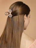 Panash Gold-Toned & White Embellished Claw Clip | Grocsy
