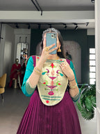 Lorenvalley Fashion Wine Vichitra Silk Zari Weaving Work With Lace Touch Up Gown | Grocsy