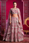 Monjolika Fashion Embroidered And Sequin Work Net Pink Wedding Lehenga Choli | Grocsy