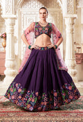 Monjolika Fashion Embroidered Silk Purple Trendy Lehenga Choli | Grocsy
