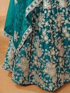 Monjolika Fashion Embroidered Art Silk Trendy Lehenga Choli In Turquoise | Grocsy