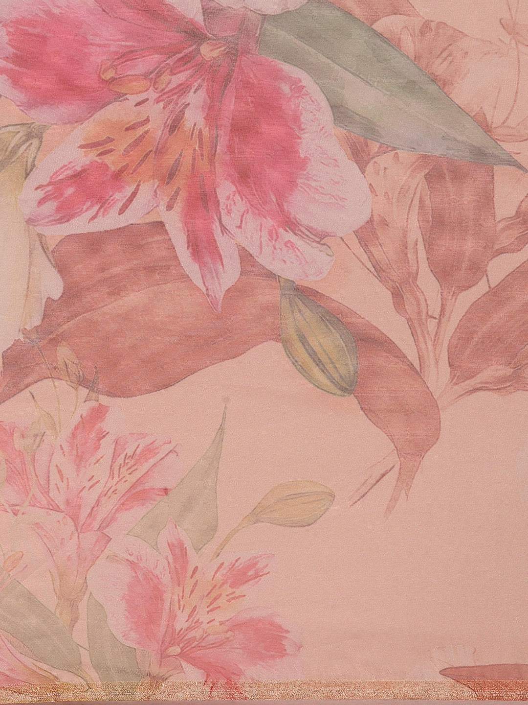 Saree Mall Pink Floral Printed Organza Sarees | Grocsy