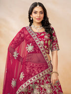 Monjolika Fashion Art Silk Embroidered Rani Pink Trendy Lehenga Choli | Grocsy