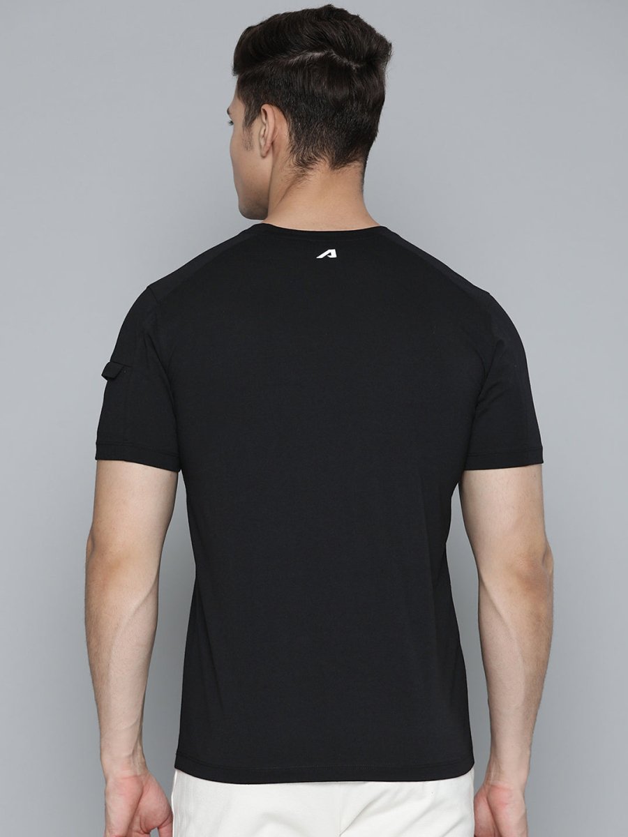Alcis Men Black & White Typography Printed T-shirt | Grocsy