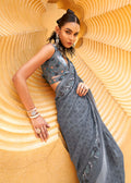 Monjolika Fashion Printed Georgette Classic Saree In Grey | Grocsy