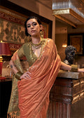 Monjolika Fashion Tussar Silk Weaving Orange Traditional Saree | Grocsy