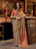 Monjolika Fashion Tussar Silk Weaving Beige Traditional Saree | Grocsy