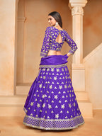 Monjolika Fashion Embroidered Art Silk Violet Designer Lehenga Choli | Grocsy