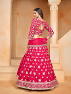 Monjolika Fashion Embroidered Art Silk Rani Pink Designer Lehenga Choli | Grocsy