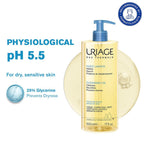 Uriage Cleansing Oil with 25% Glycerin Dermat Recommended Gently Cleanses & Moisturizes Face & Body | Grocsy