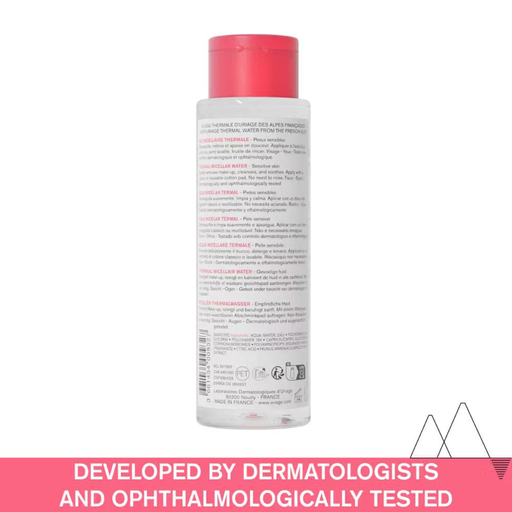 Uriage Thermal Micellar Water for Sensitive Skin Removes Makeup from Face & Eyes Dermat Recommended | Grocsy