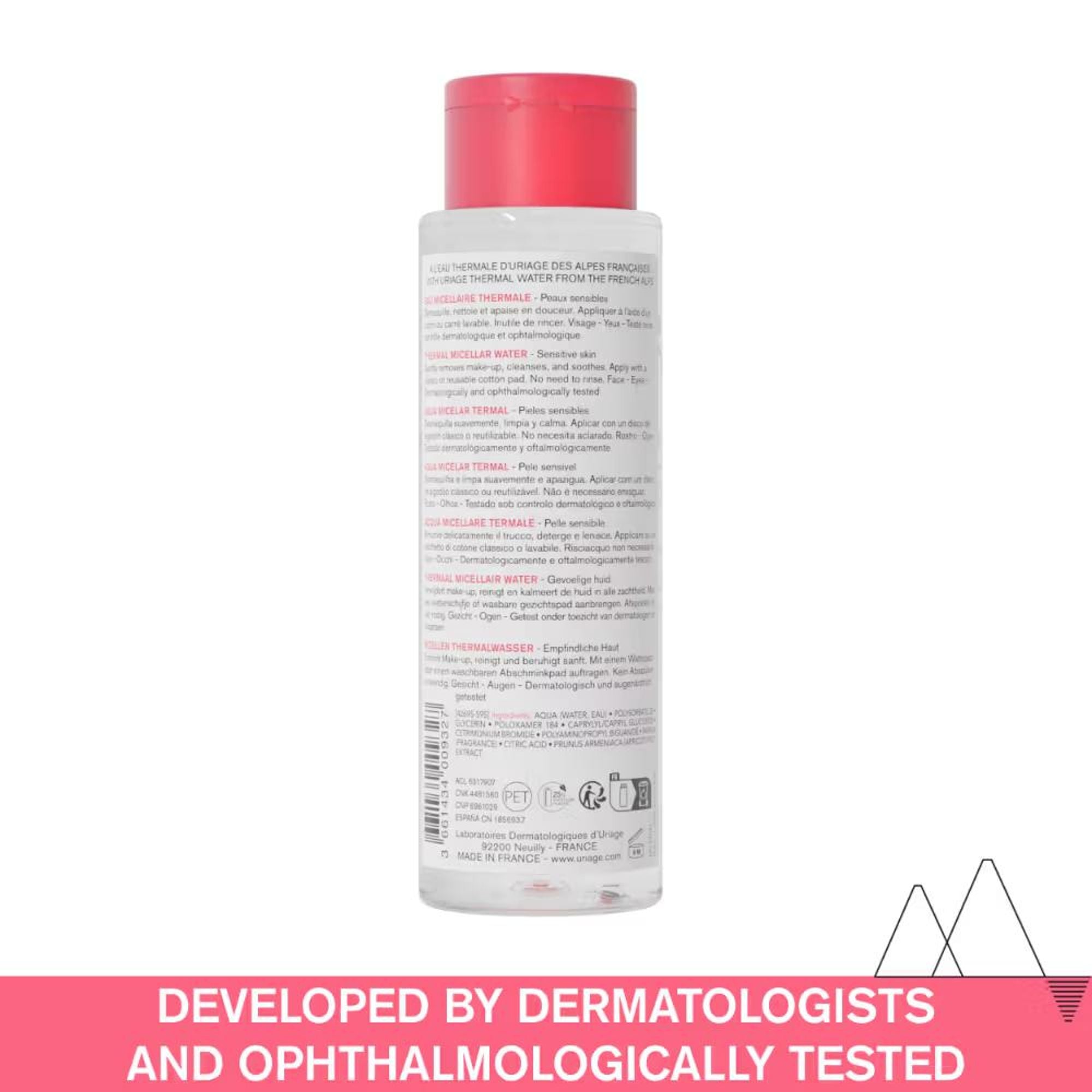 Uriage Thermal Micellar Water for Sensitive Skin Removes Makeup from Face & Eyes Dermat Recommended | Grocsy
