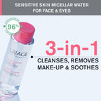 Uriage Thermal Micellar Water for Sensitive Skin Removes Makeup from Face & Eyes Dermat Recommended | Grocsy