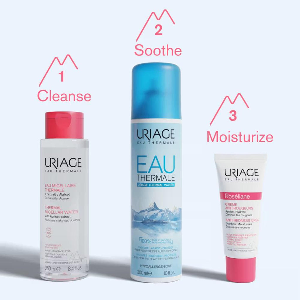 Uriage Thermal Micellar Water for Sensitive Skin Removes Makeup from Face & Eyes Dermat Recommended | Grocsy