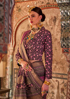 Monjolika Fashion Dark Pink Printed Viscose Silk Designer Traditional Saree | Grocsy