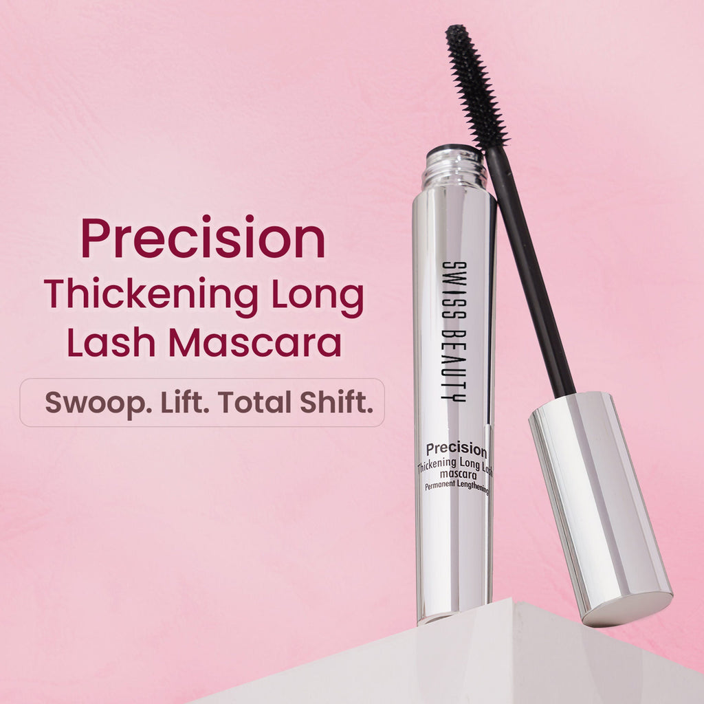 Swiss Beauty Precision Thickening Long Lash Mascara ,Waterproof , Smudge-Proof - Black | Grocsy