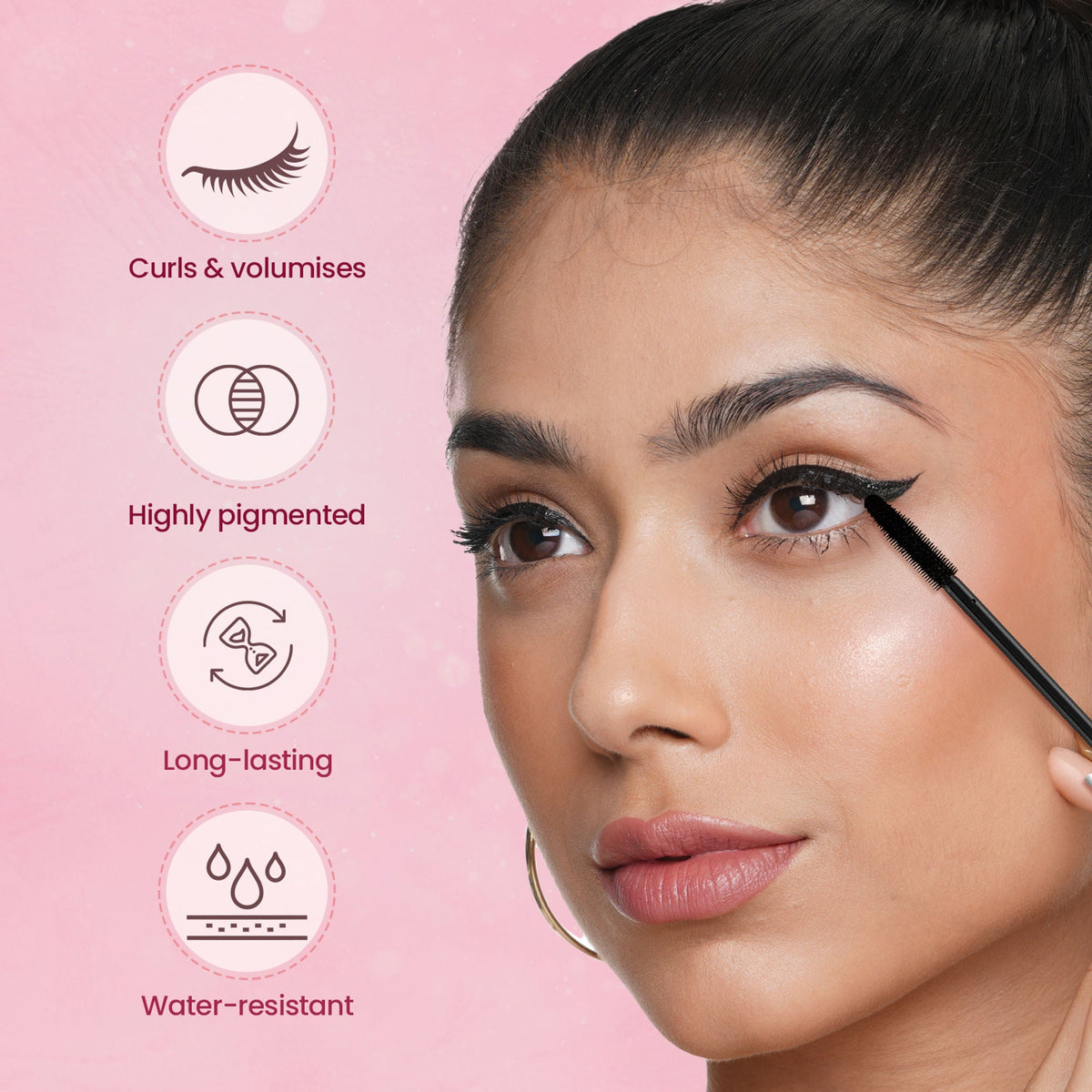 Swiss Beauty Precision Thickening Long Lash Mascara ,Waterproof , Smudge-Proof - Black | Grocsy
