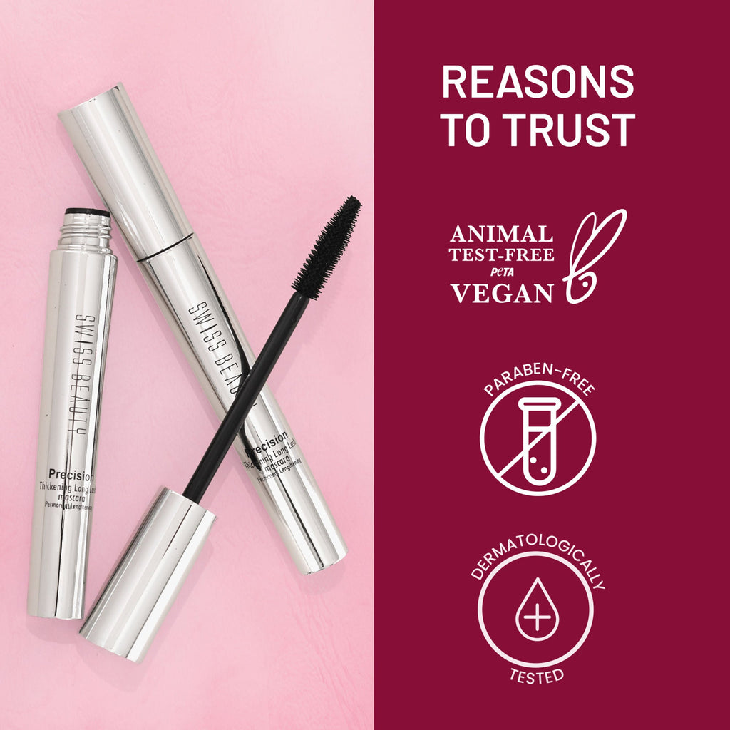 Swiss Beauty Precision Thickening Long Lash Mascara ,Waterproof , Smudge-Proof - Black | Grocsy