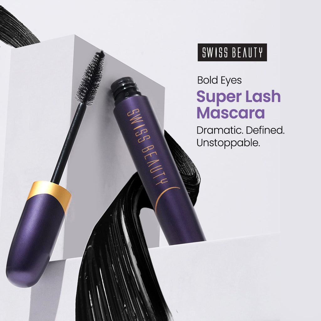 Swiss Beauty Bold Eyes Super Lash Mascara Waterproof - Black | Grocsy