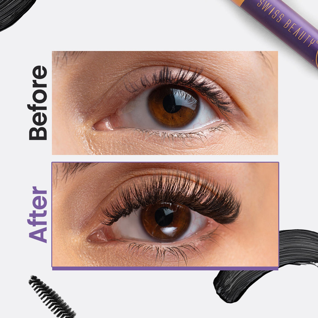 Swiss Beauty Bold Eyes Super Lash Mascara Waterproof - Black | Grocsy
