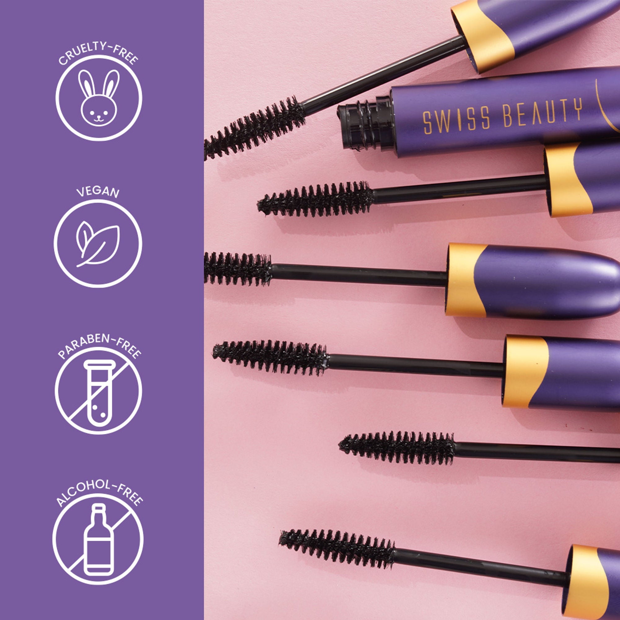 Swiss Beauty Bold Eyes Super Lash Mascara Waterproof - Black | Grocsy