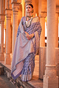 Monjolika Fashion Viscose Light Purple Foil Print Contemporary Saree | Grocsy