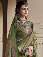 Monjolika Fashion Silk Patola Print Green Traditional Saree | Grocsy